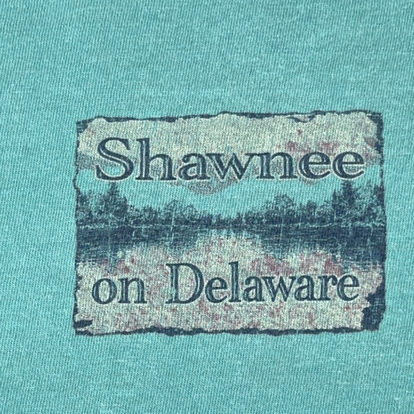 Shawnee Delaware Shirt Adult MEDIUM Green Outdoor Mountain Nature Landscape - Picture 3 of 7